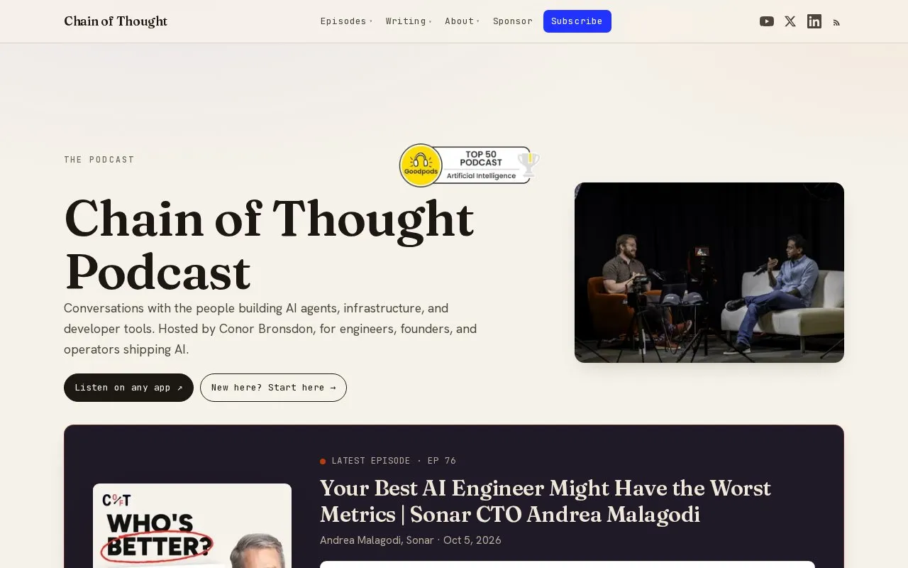 Chain of Thought homepage screenshot
