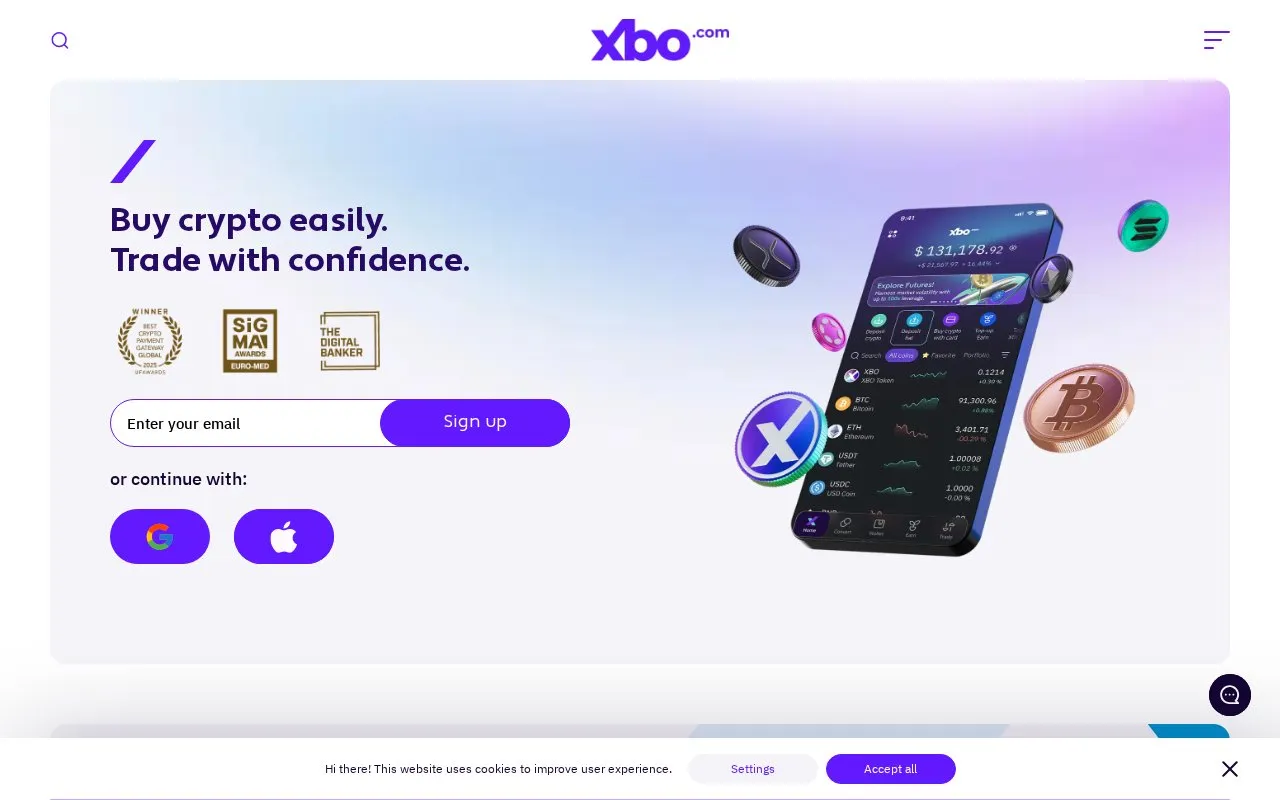 XBO.com homepage screenshot