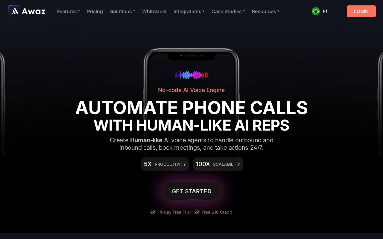Awaz homepage screenshot