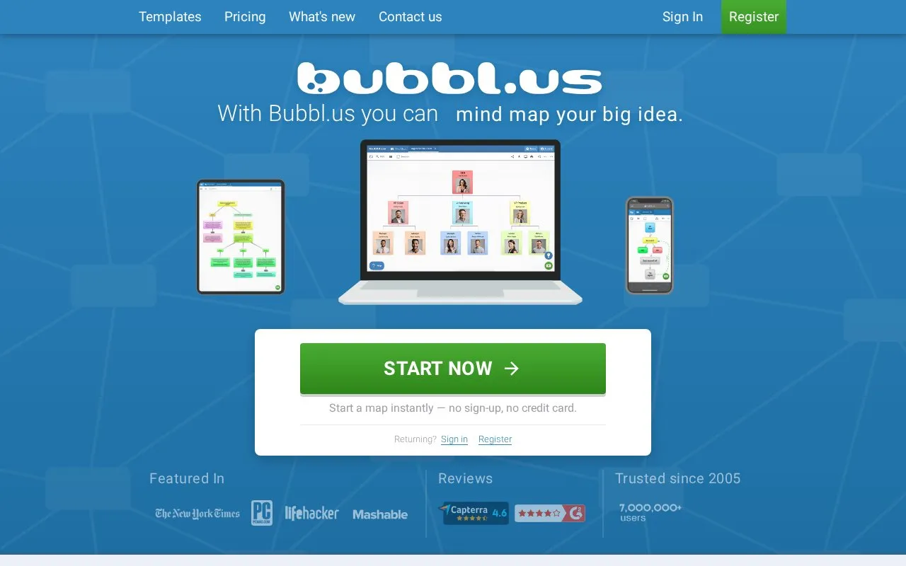 bubbl homepage screenshot
