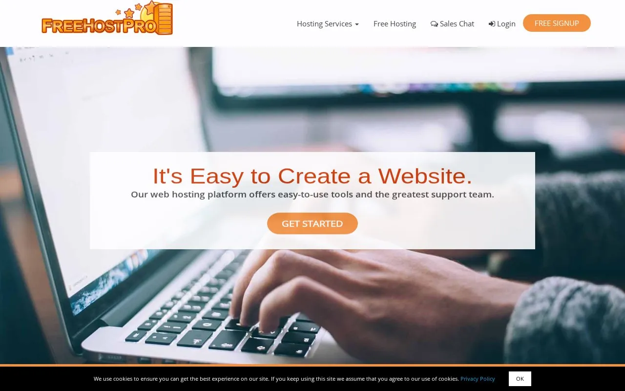 Freehostpro.com homepage screenshot