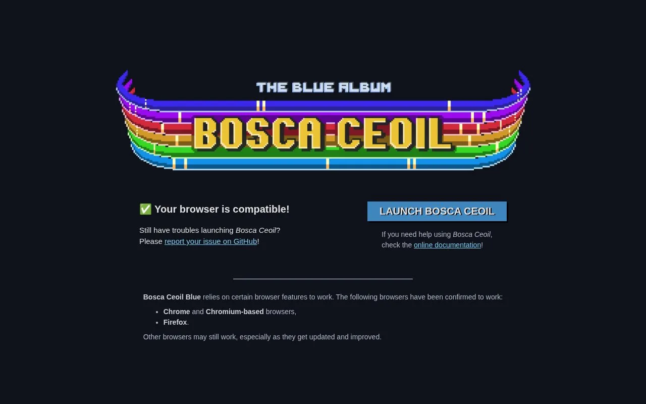 Web Version homepage screenshot