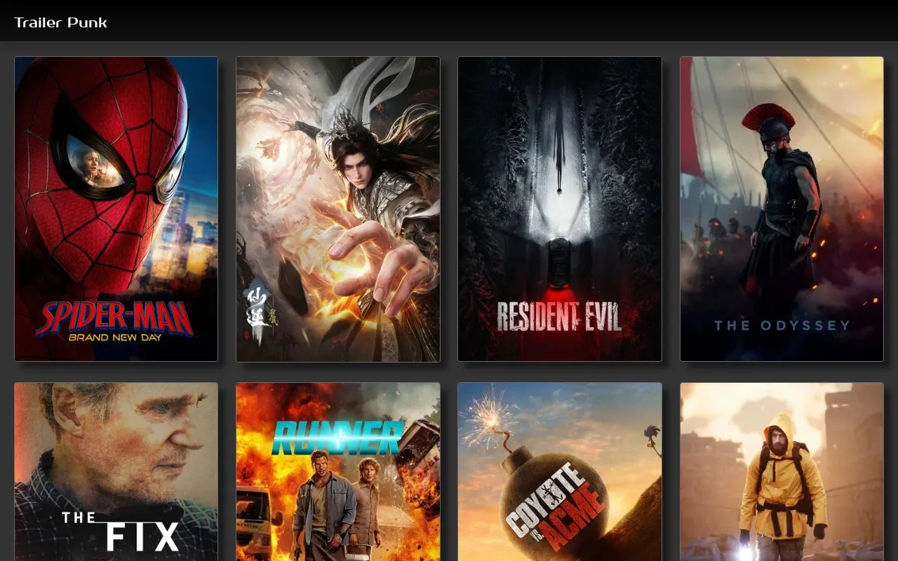 TrailerPunk homepage screenshot