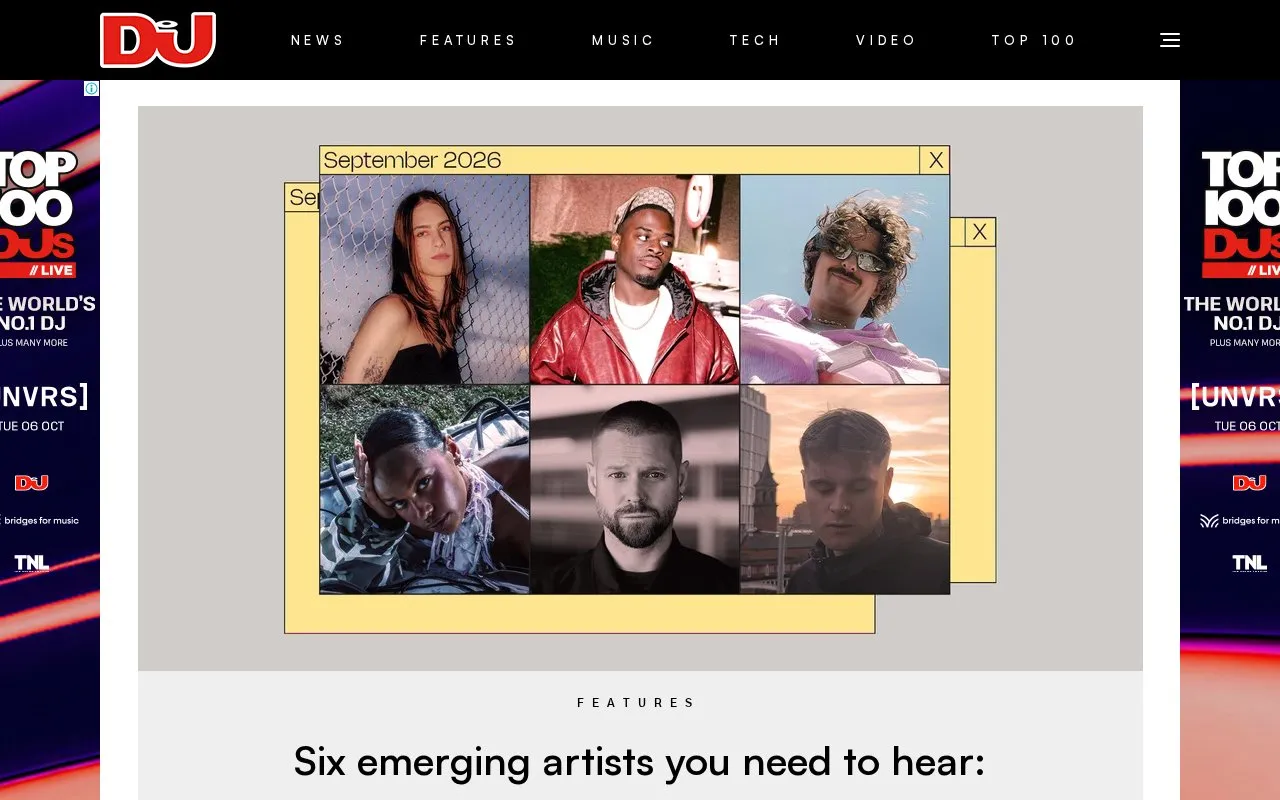 DJ Magazine homepage screenshot