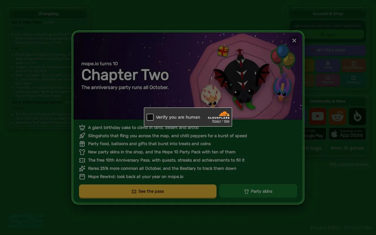 mope.io homepage screenshot