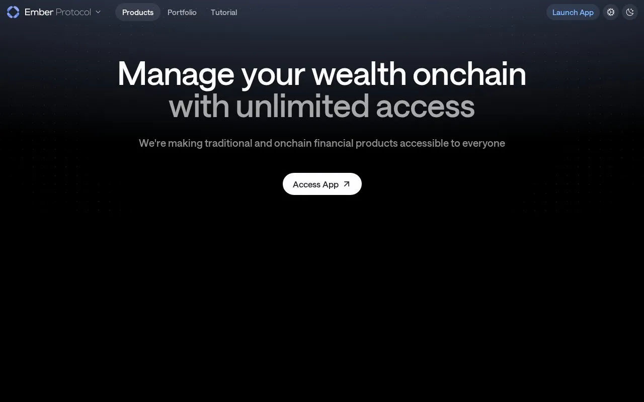 Ember Protocol homepage screenshot
