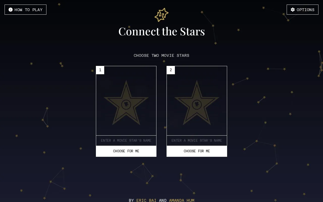 ConnectTheStars homepage screenshot
