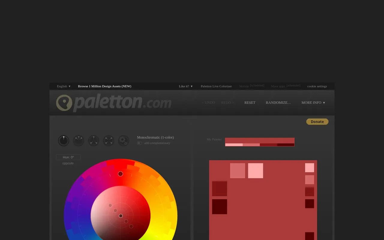 Paletton homepage screenshot