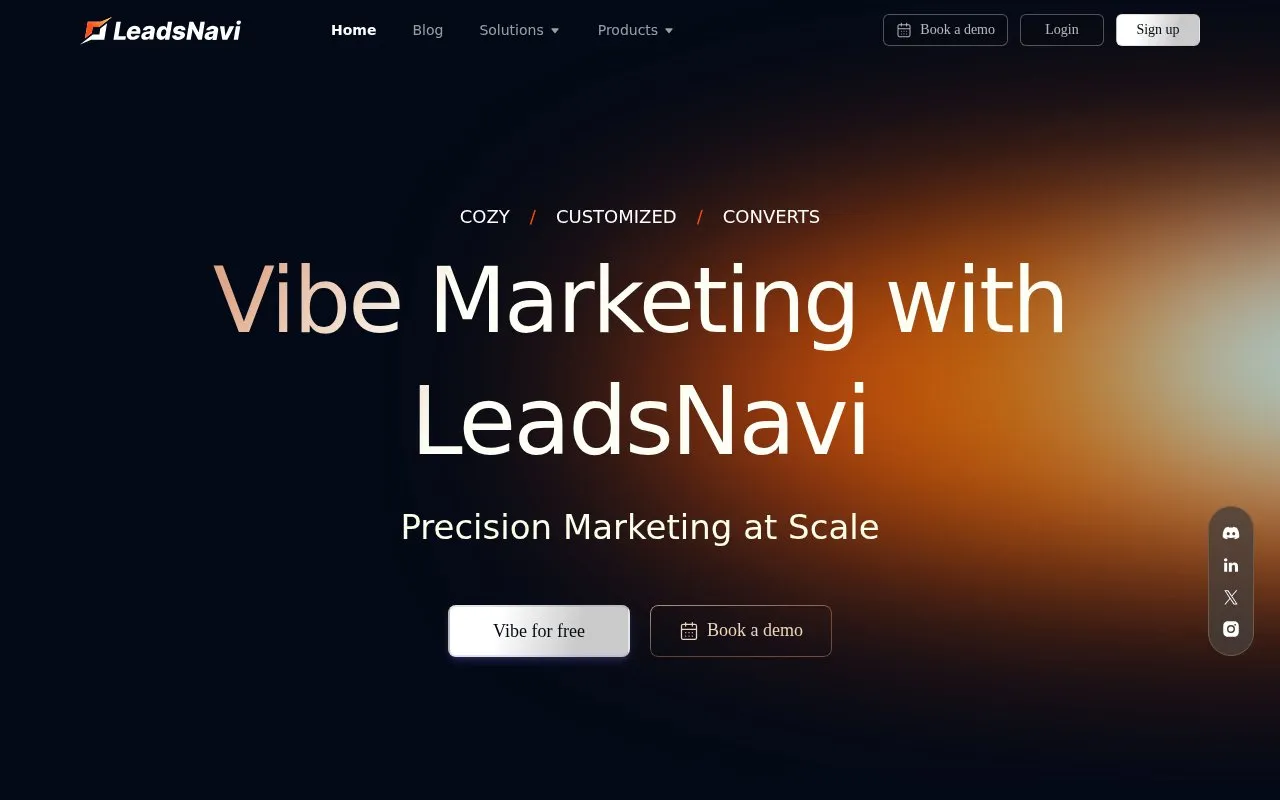 LeadsNavi homepage screenshot