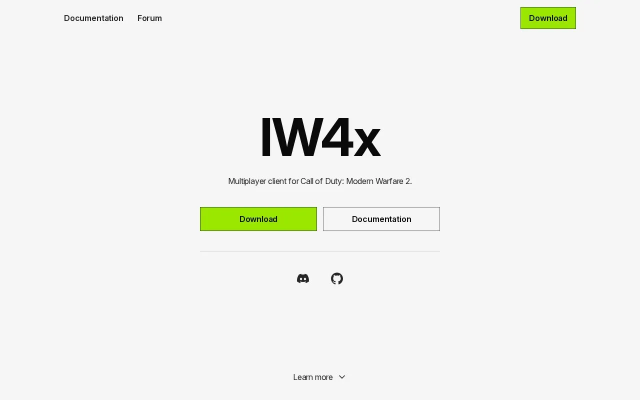 IW4x homepage screenshot