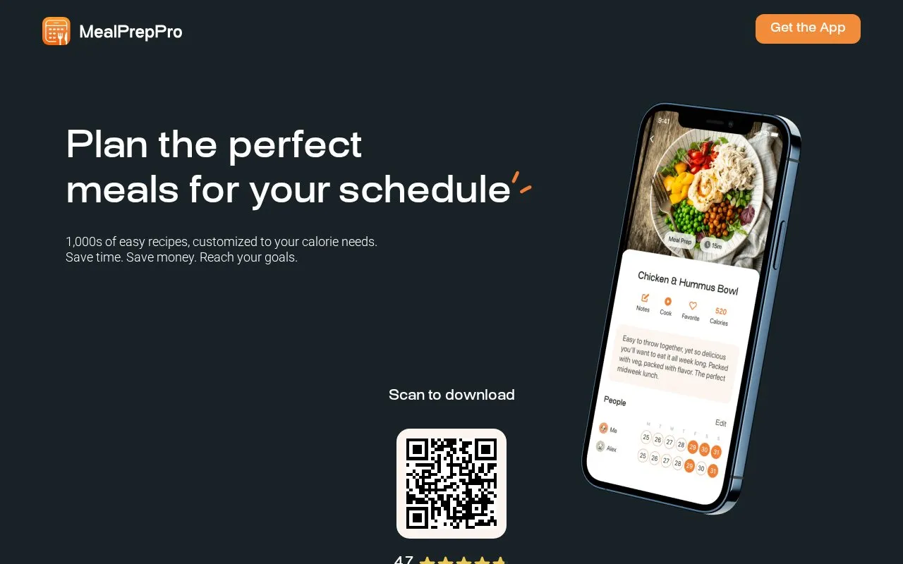 MealPrepPro homepage screenshot