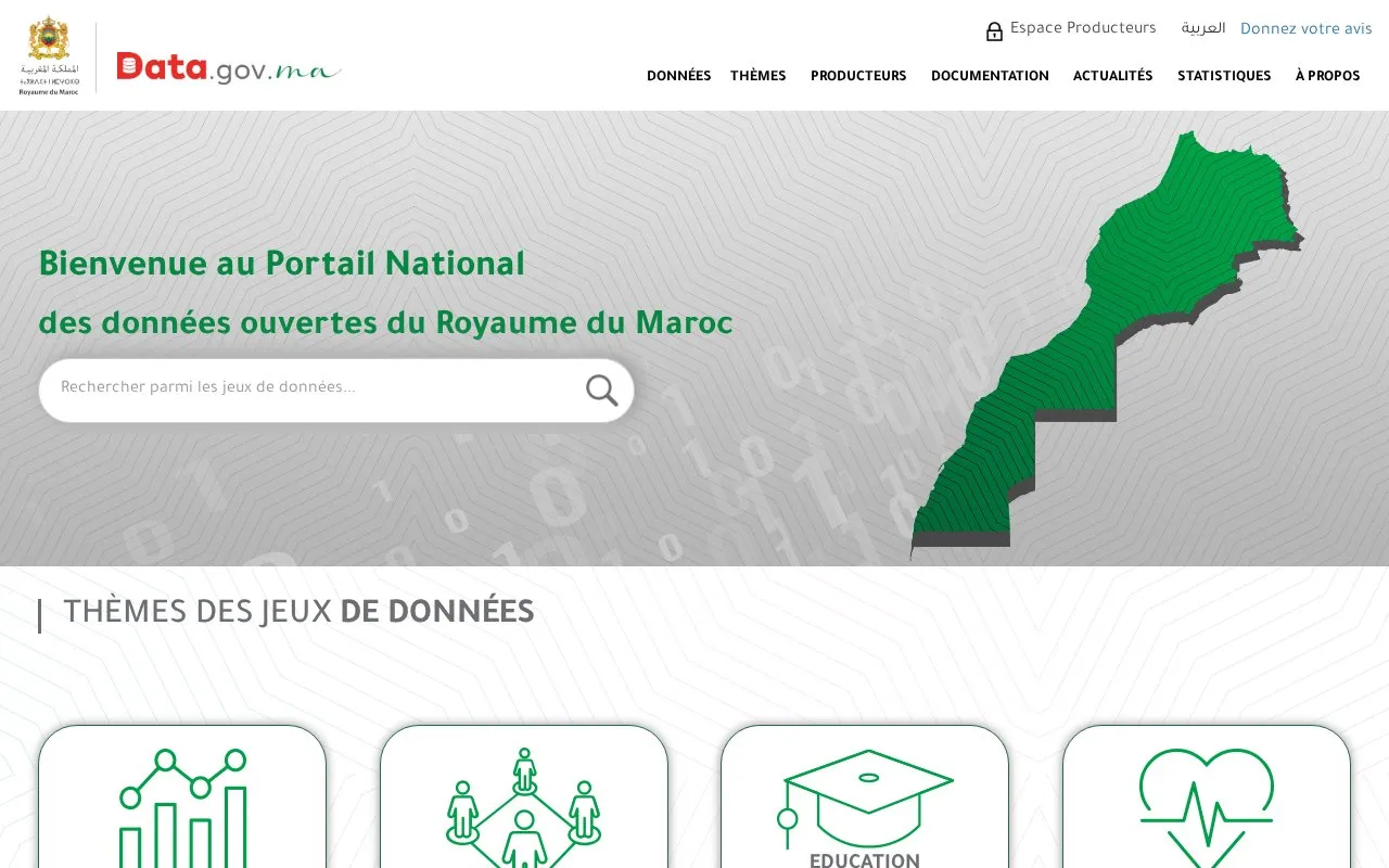 Morocco OpenData homepage screenshot