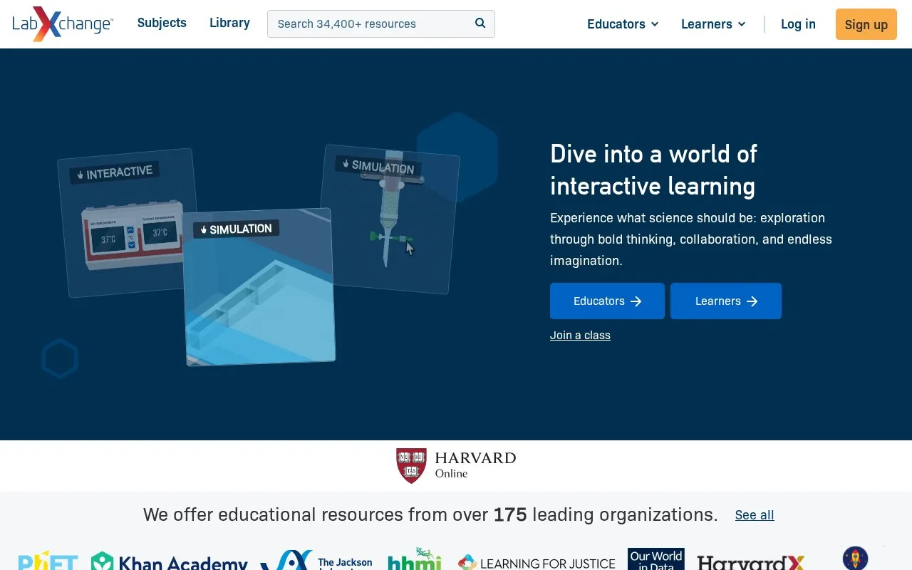 LabXchange homepage screenshot