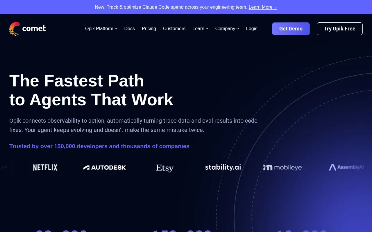 Comet homepage screenshot