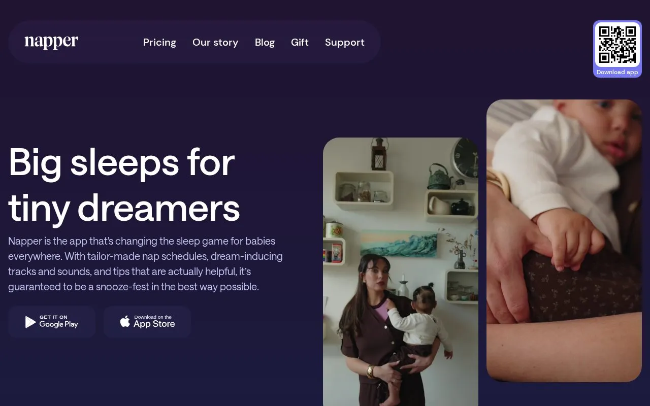 Napper homepage screenshot