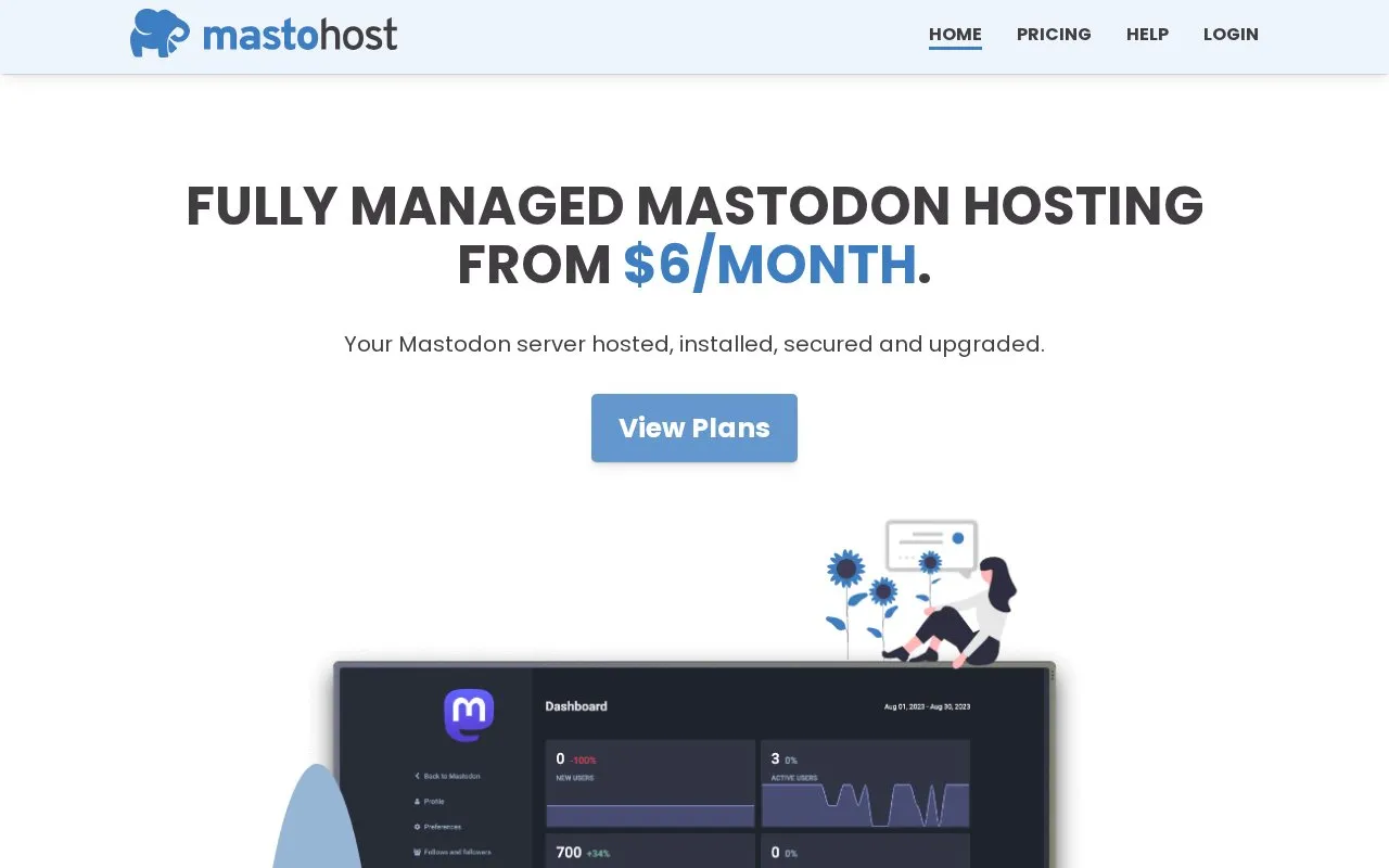 Masto.host homepage screenshot