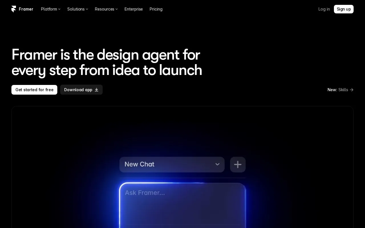 Framer homepage screenshot