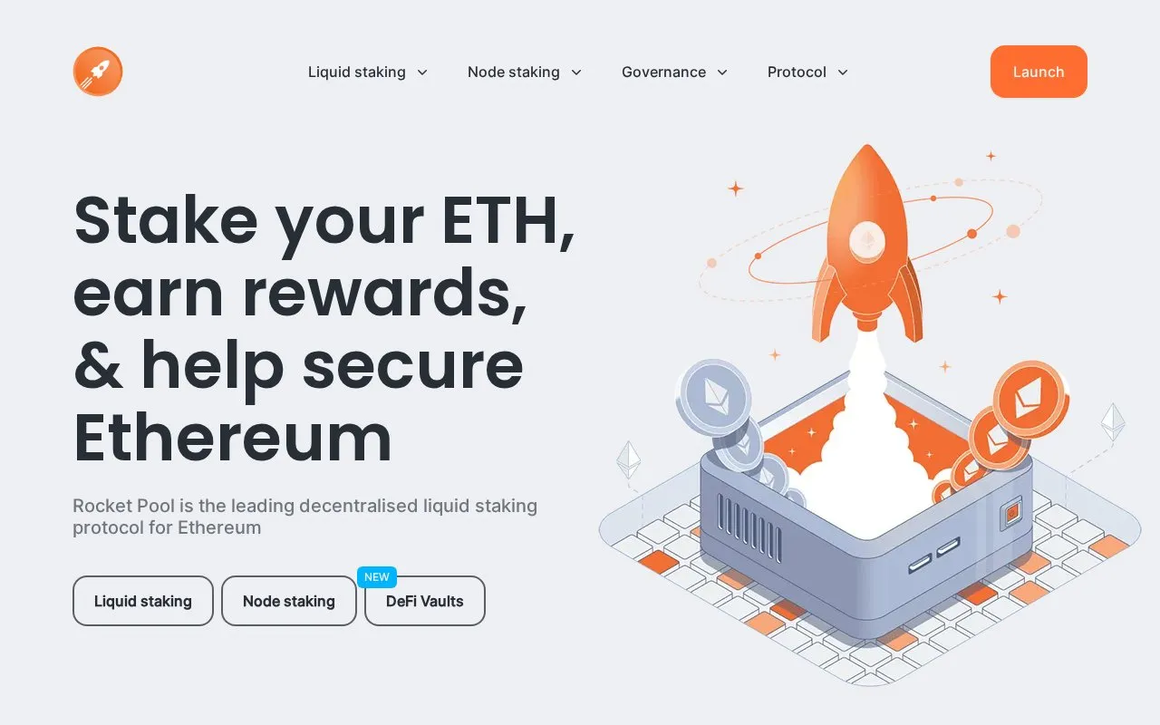 Rocket Pool homepage screenshot