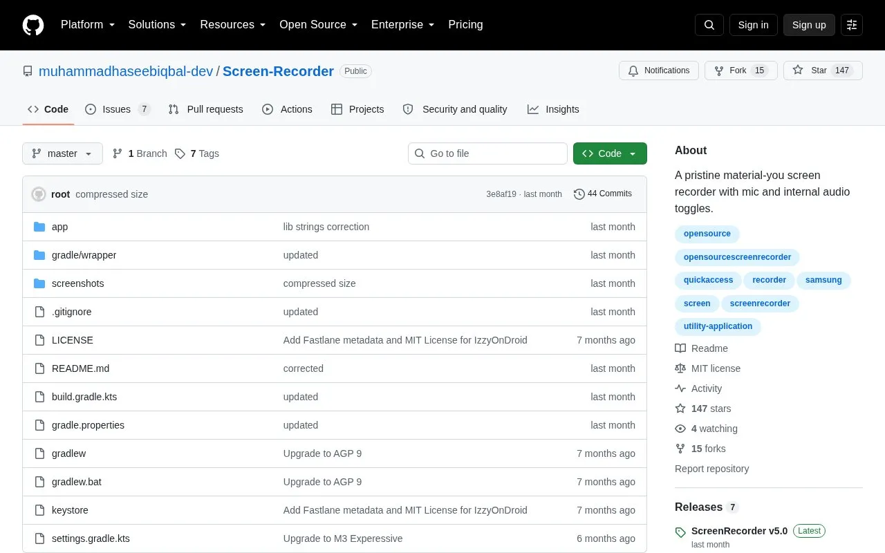 Screen Recorder homepage screenshot