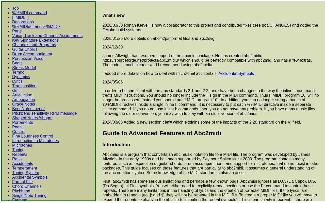 MIDI Convert homepage screenshot