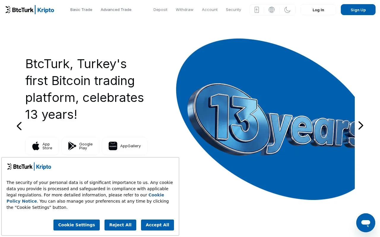 BtcTurk | Kripto homepage screenshot