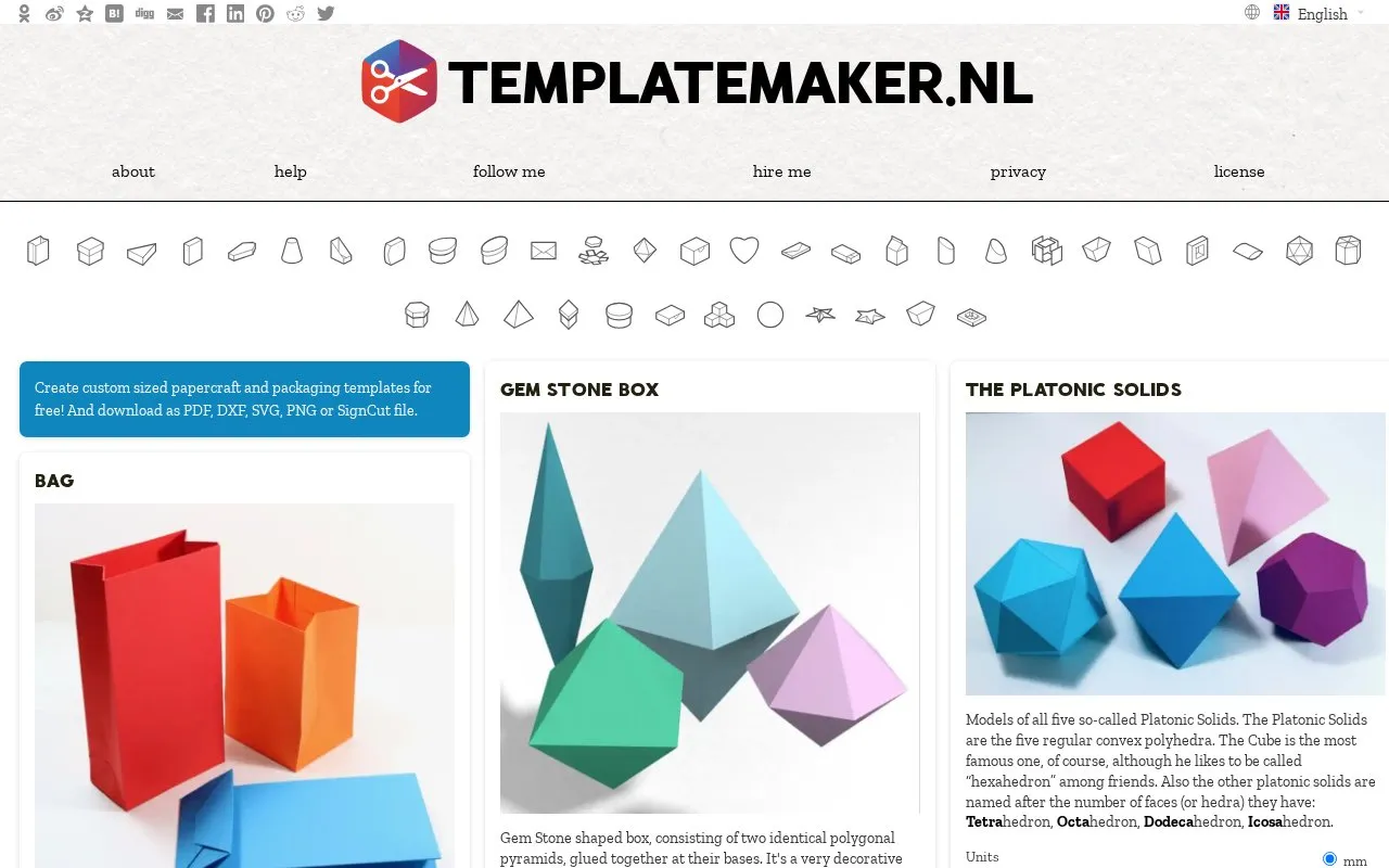 TemplateMaker homepage screenshot