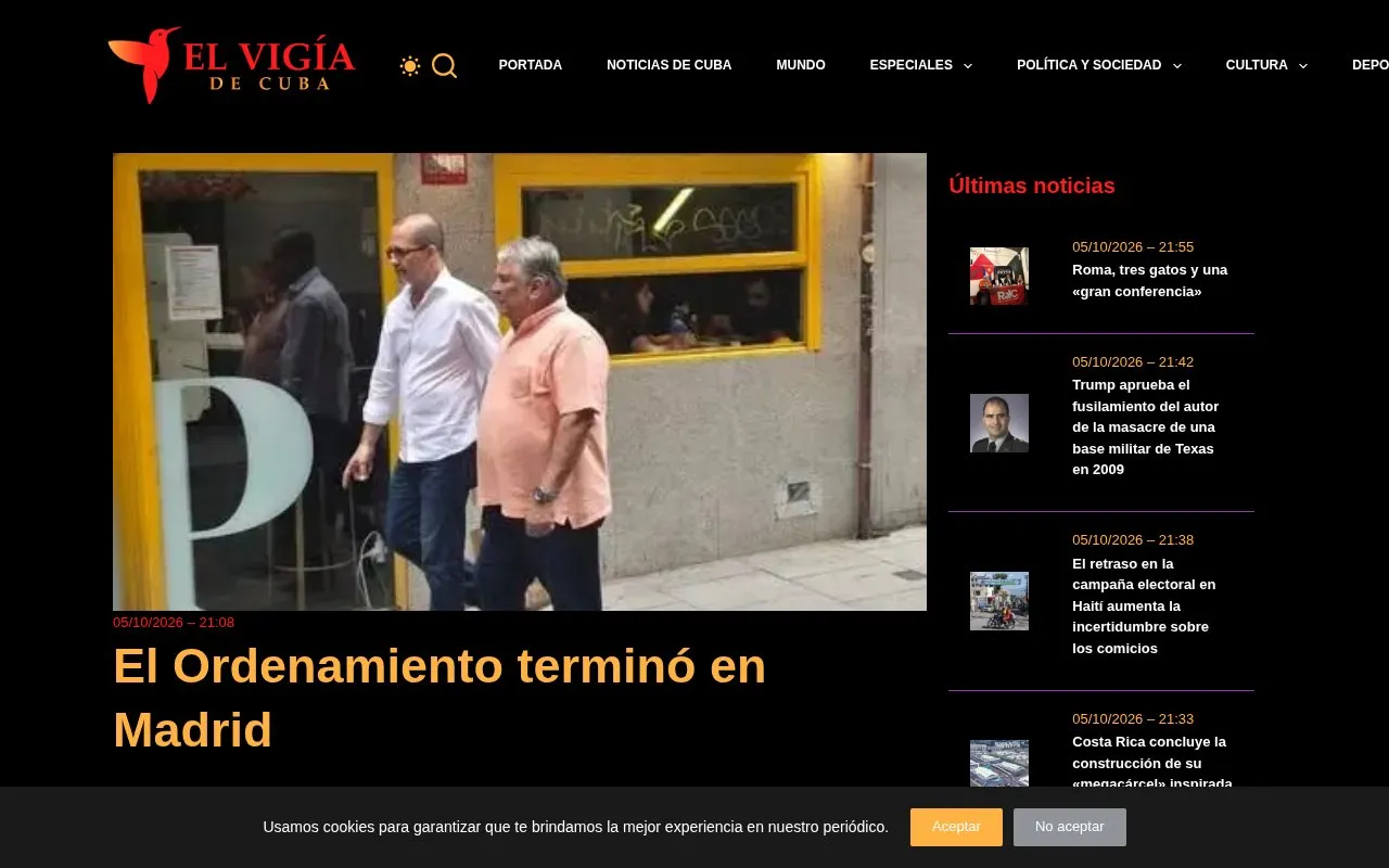 El Vigía de Cuba homepage screenshot