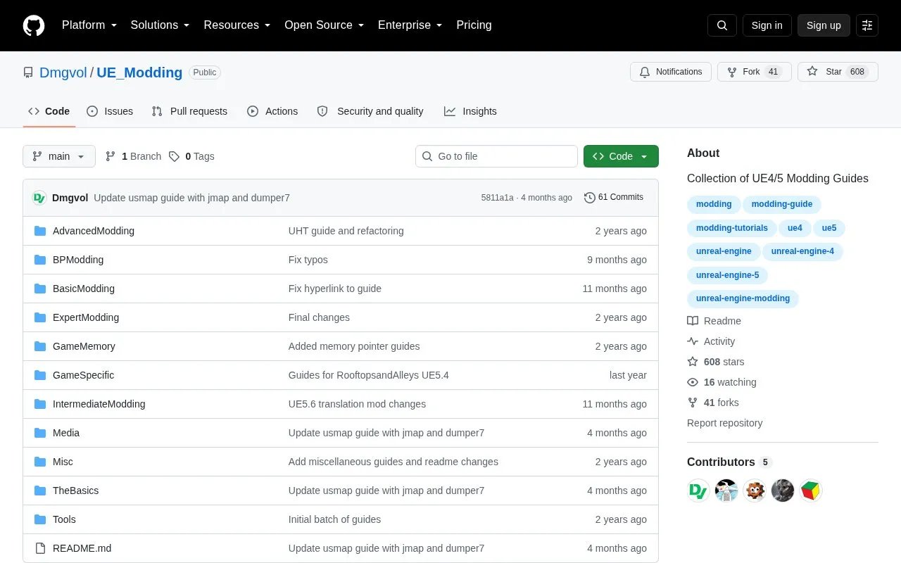 Modding Guides homepage screenshot