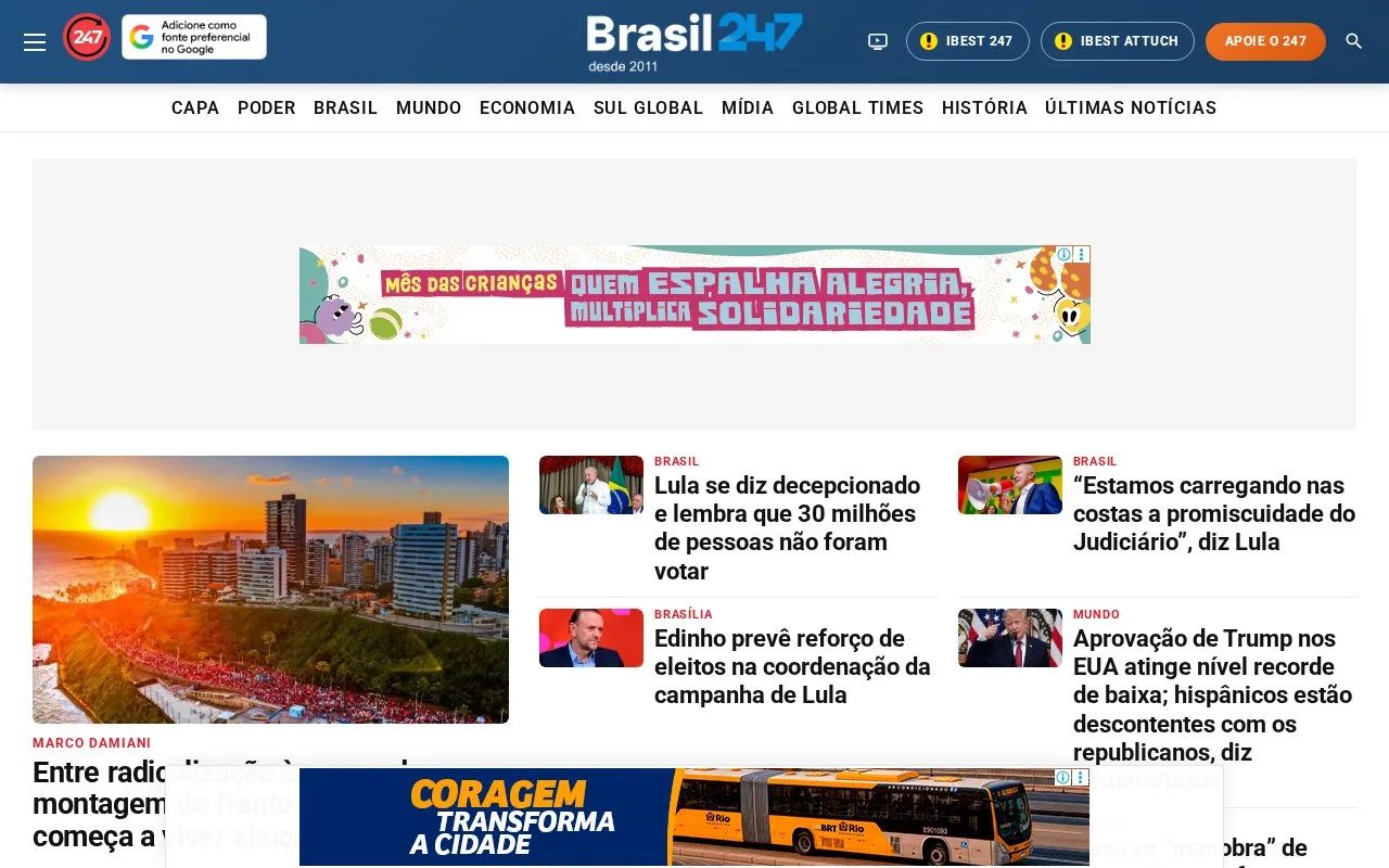 Brasil 247 homepage screenshot