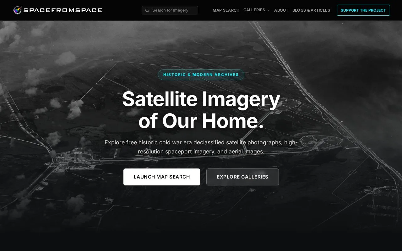 SpaceFromSpace homepage screenshot