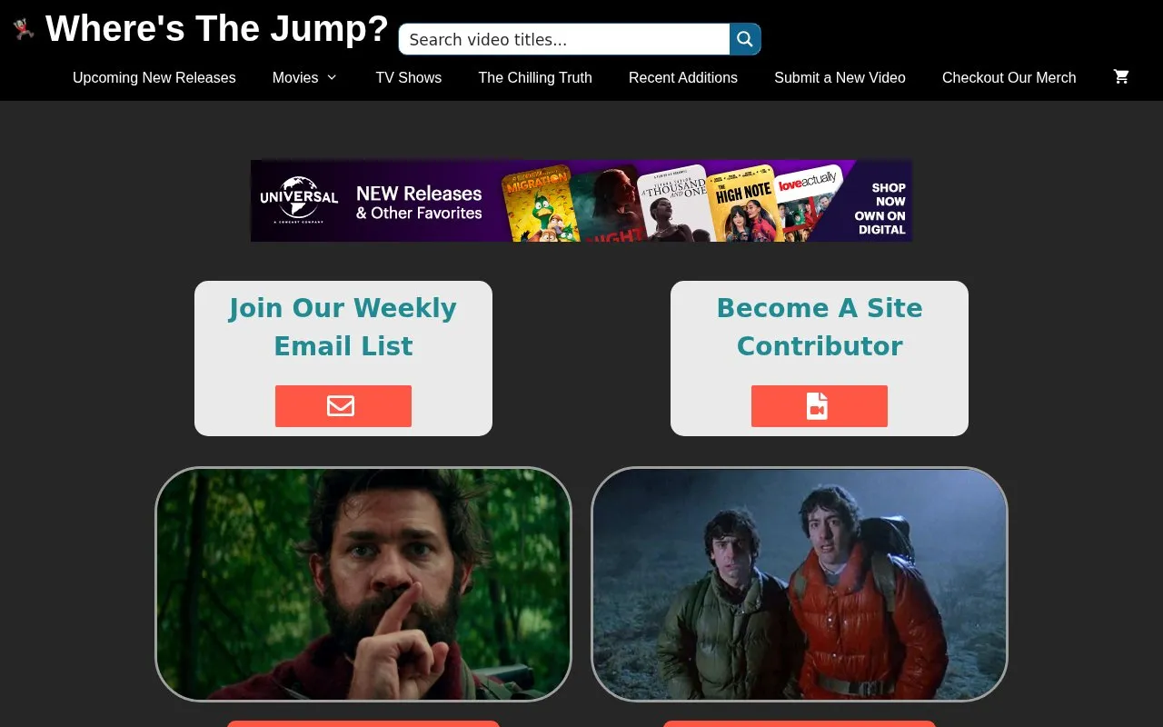 WheresTheJump? homepage screenshot