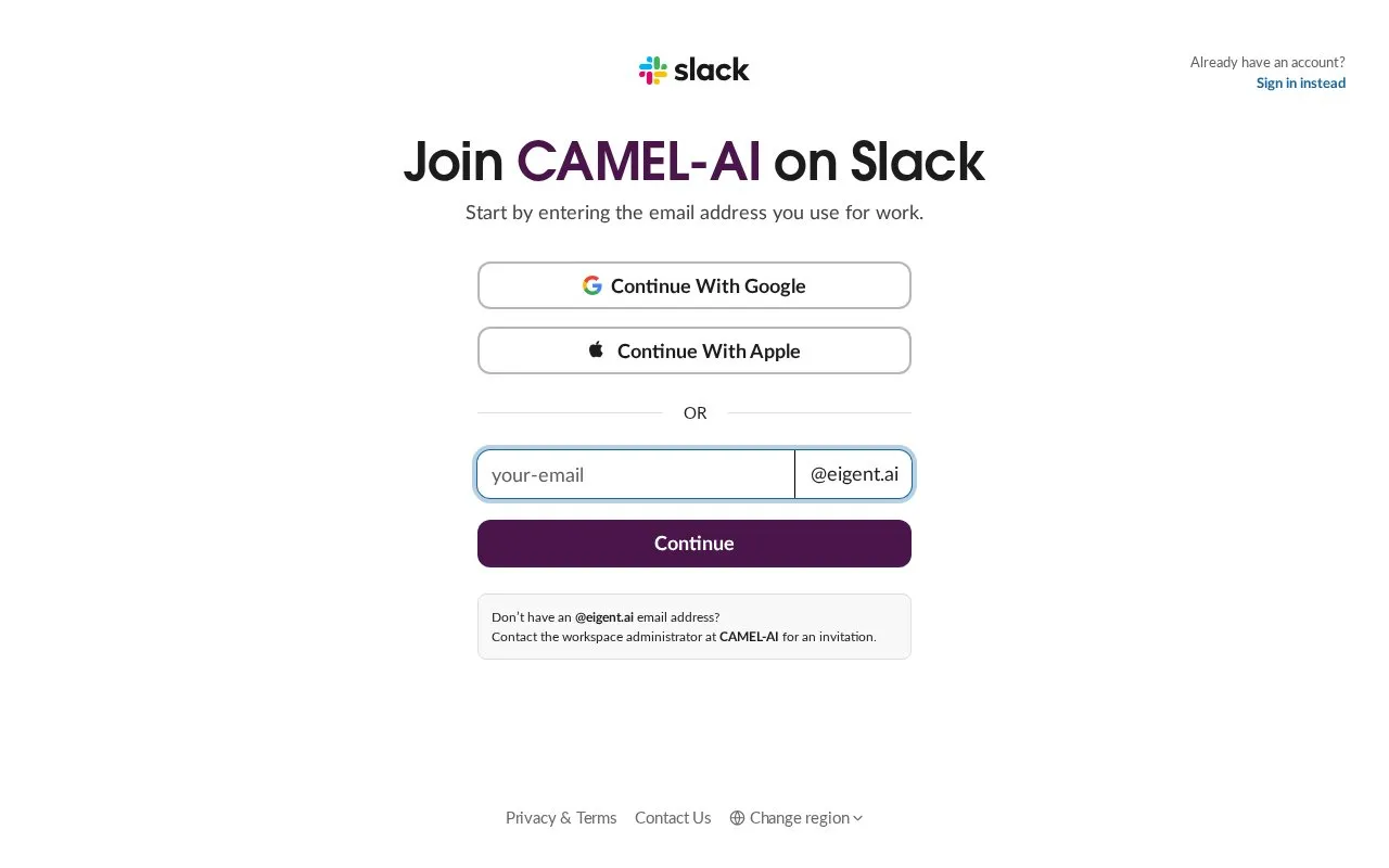 Slack homepage screenshot