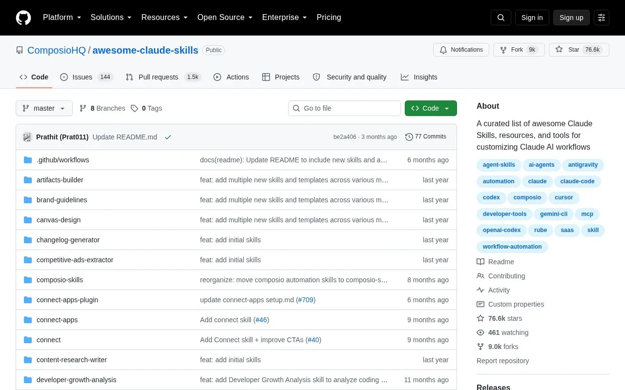 Learning homepage screenshot