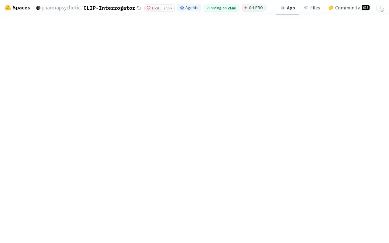 CLIP Interrogator - a Hugging Face Space by pharma homepage screenshot