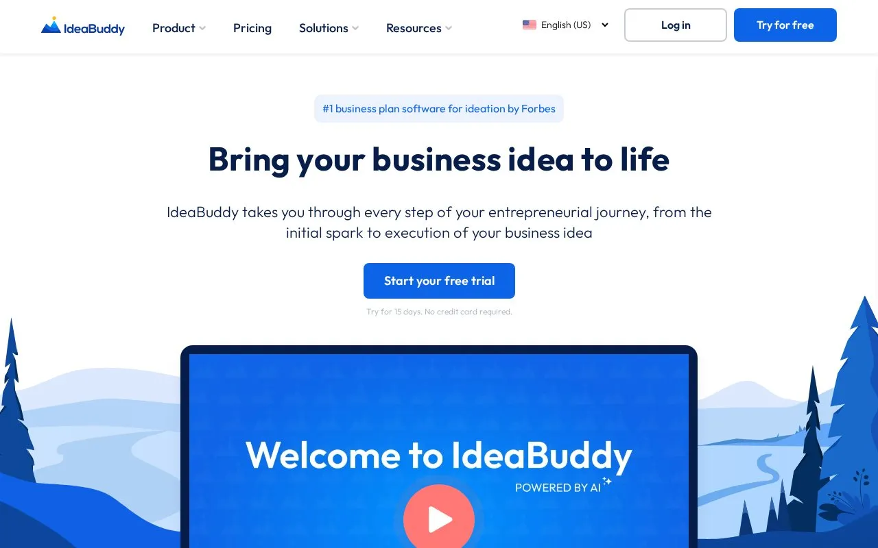 IdeaBuddy homepage screenshot