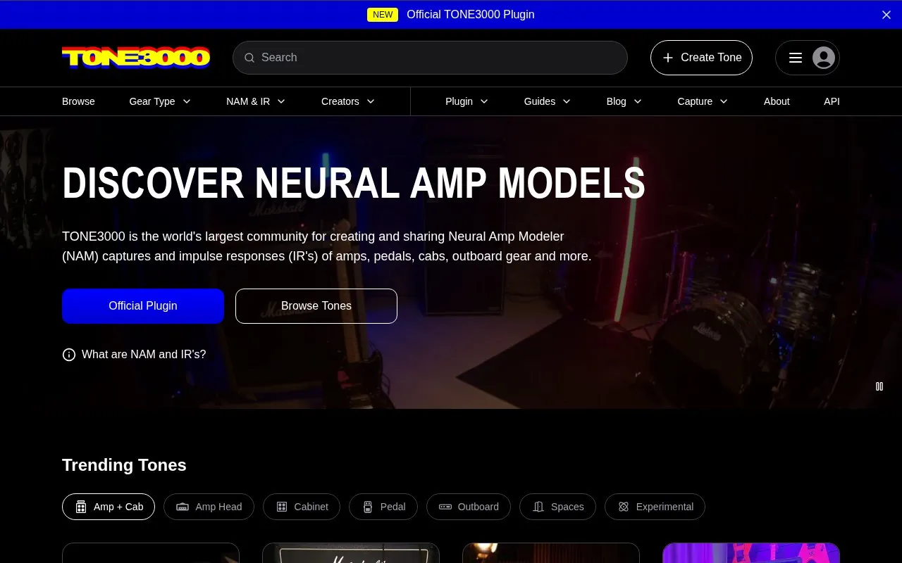 TONE3000 homepage screenshot