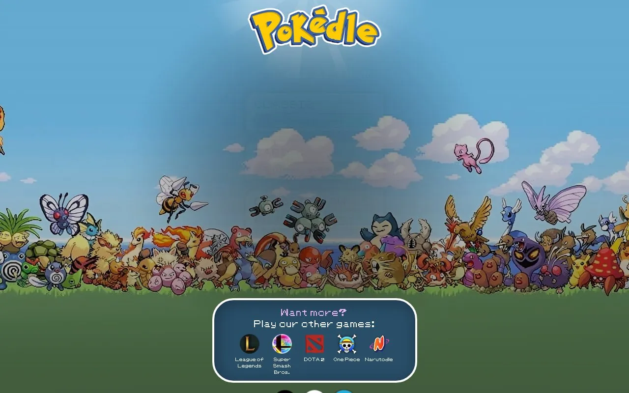 Pokedle homepage screenshot