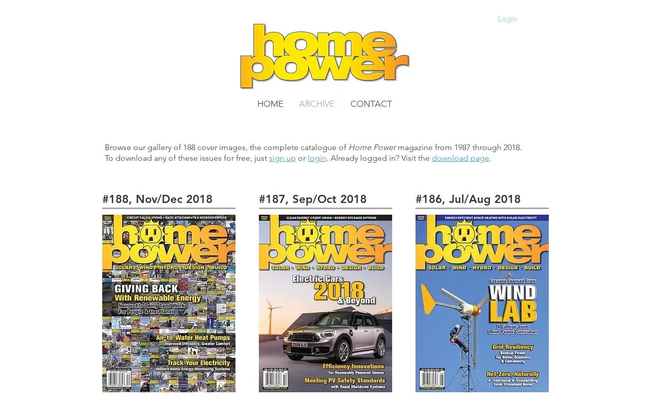 Homepower homepage screenshot