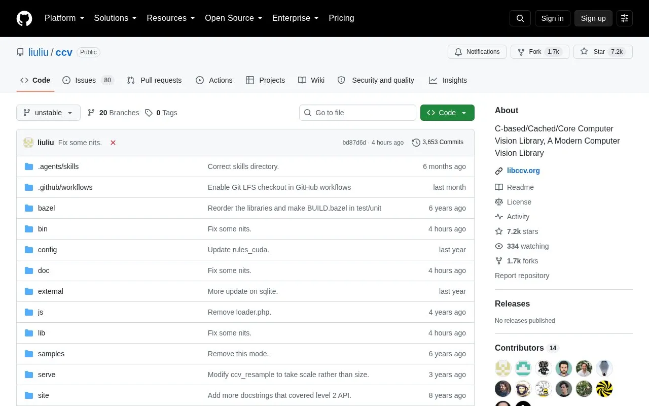 CCV homepage screenshot