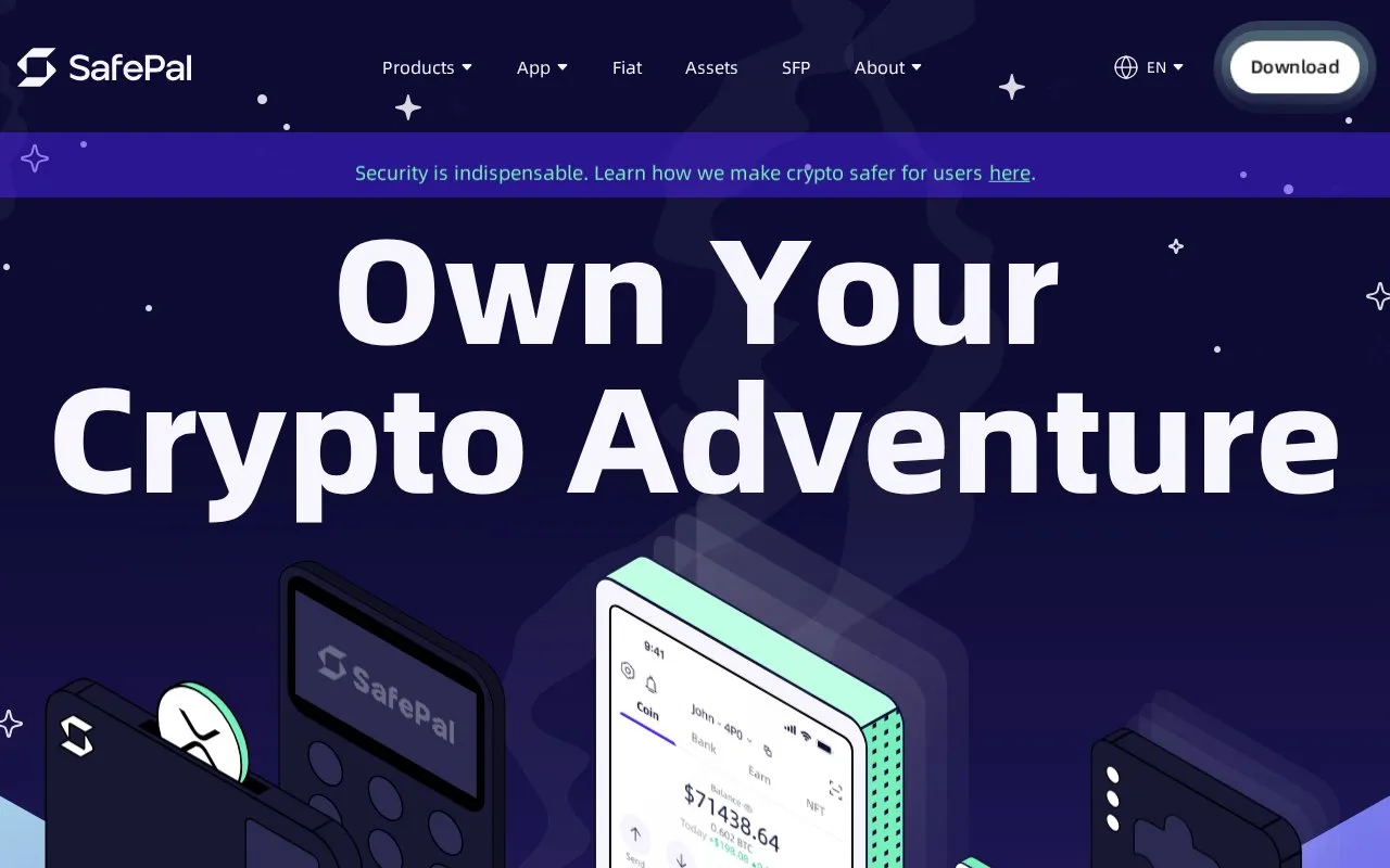 SafePal homepage screenshot