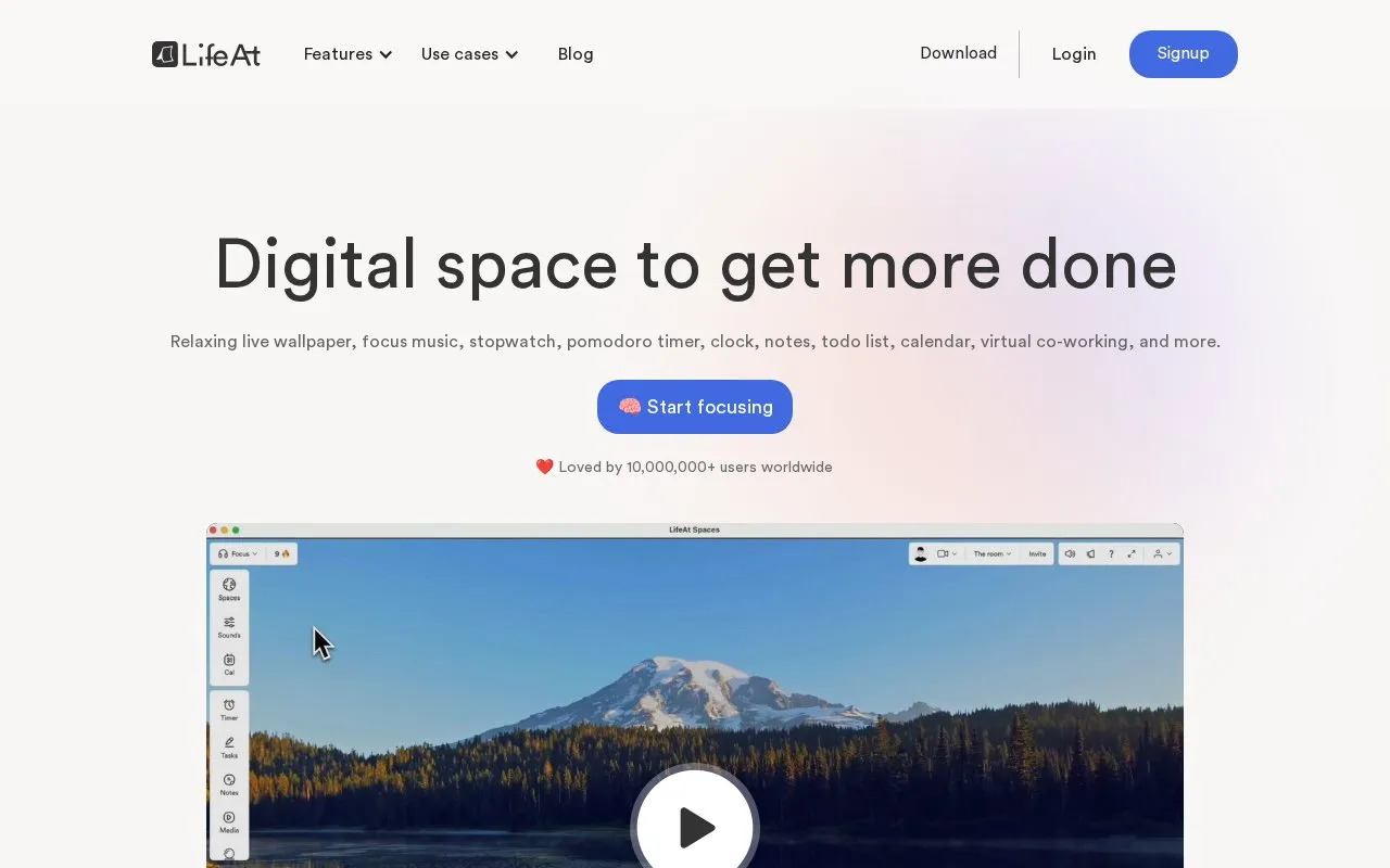 LifeAt homepage screenshot
