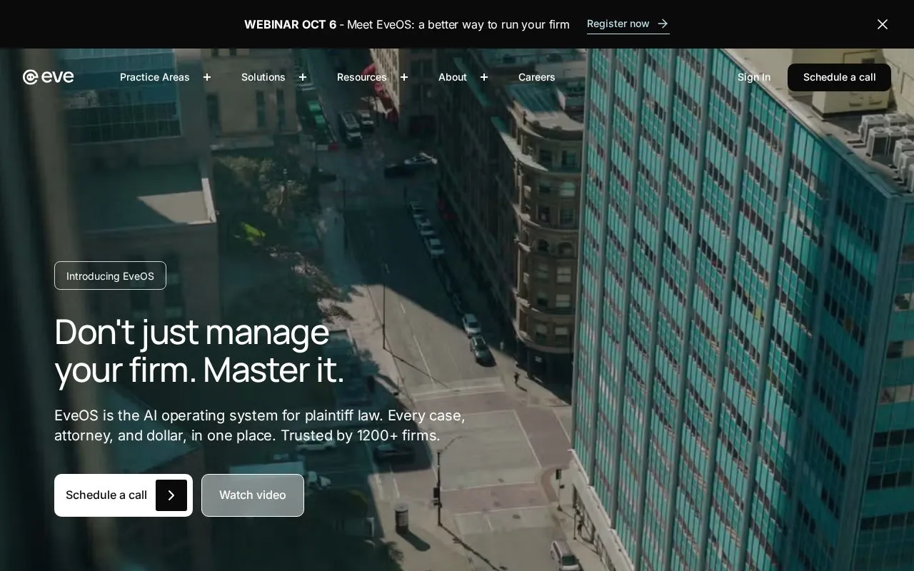 Eve homepage screenshot