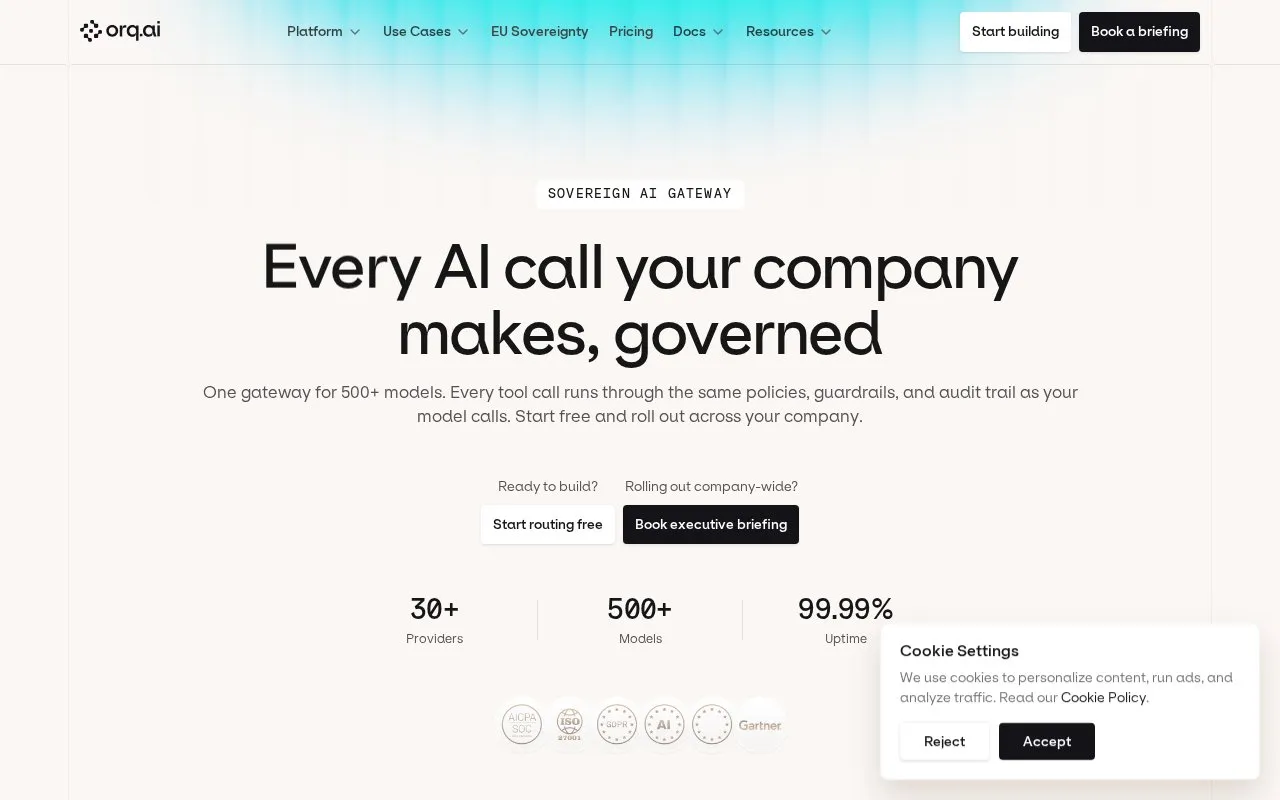 Orq.ai homepage screenshot