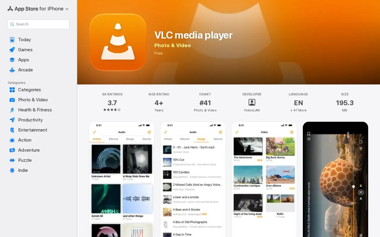 VLC homepage screenshot