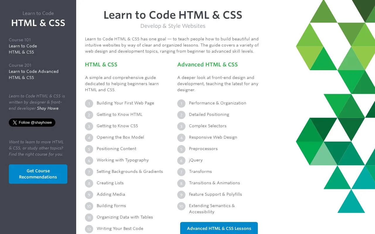 Learn to Code HTML & CSS homepage screenshot