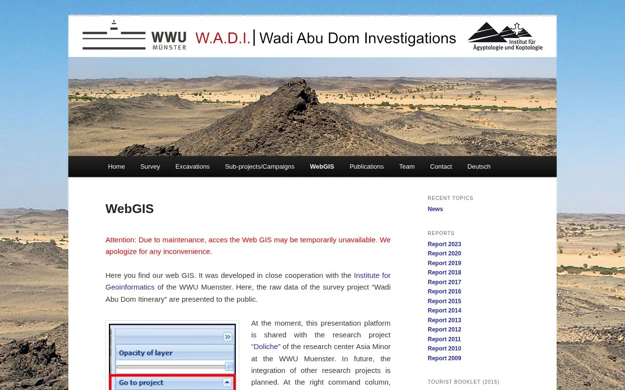 W.A.D.I. Wadi Abu Dom Investigations homepage screenshot
