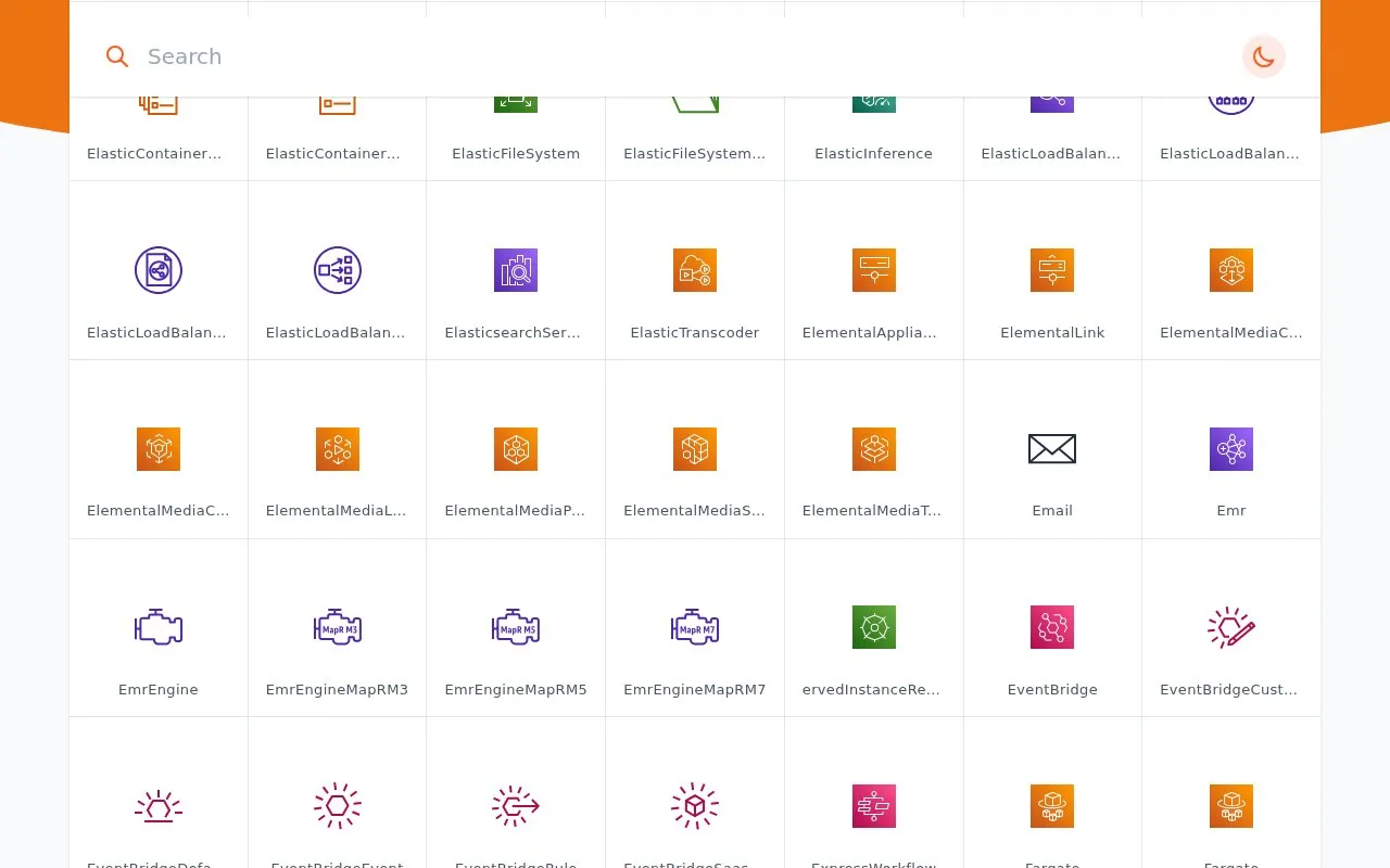 awsicons homepage screenshot