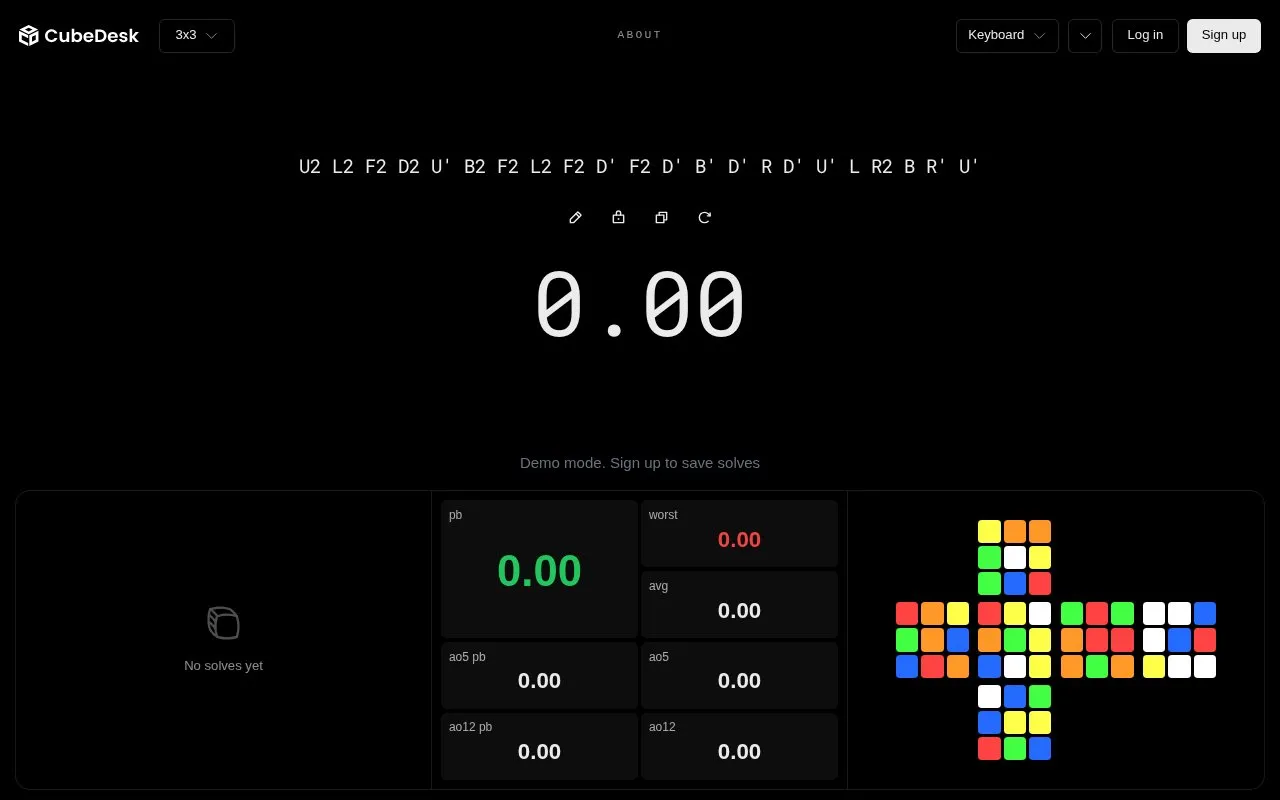 CubeDesk homepage screenshot