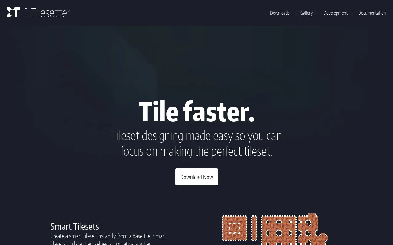 Tilesetter homepage screenshot