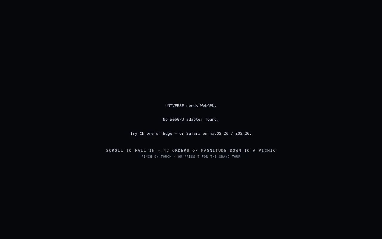 Universe Atlas homepage screenshot